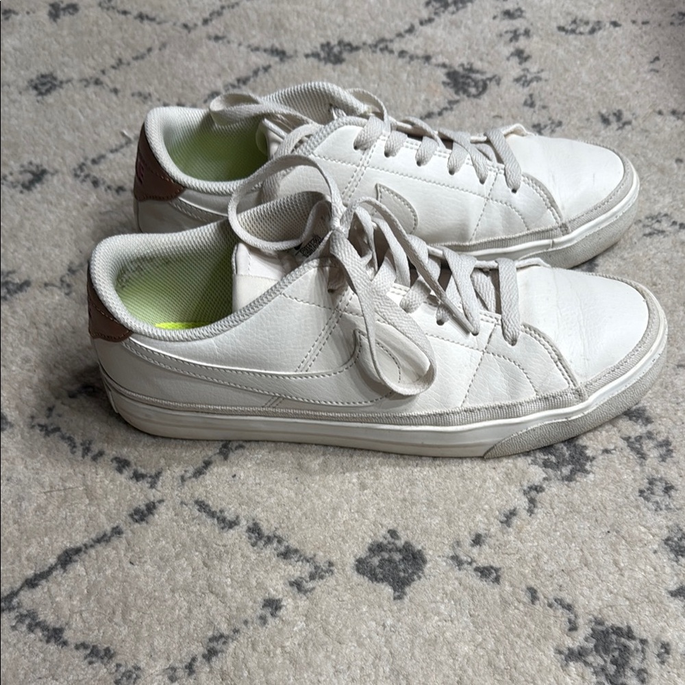 White and Brown Sneakers